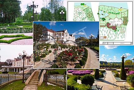 Роскошный дворец в классическом стиле с озером