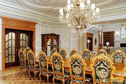 Luxurious palace in classical style with a lake