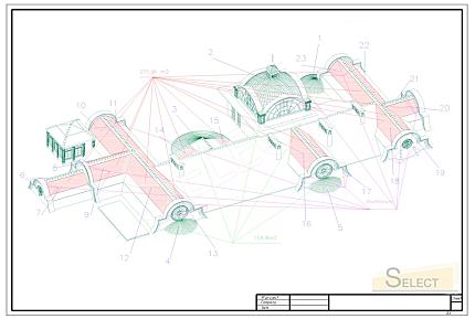 Luxurious palace in classical style with a lake