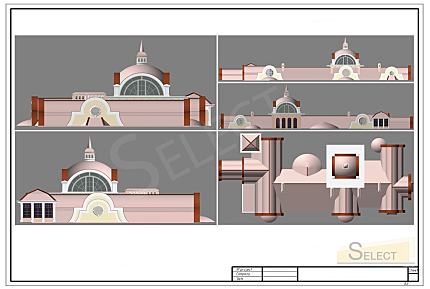 Luxurious palace in classical style with a lake