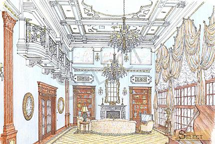 Розкішний палац у класичному стилі з озером