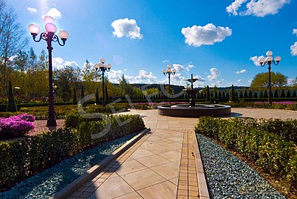 Розкішний палац у класичному стилі з озером