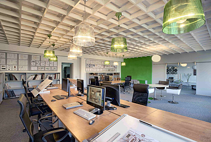 Modern office in natural colors