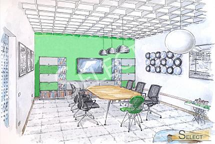 Modern office in natural colors