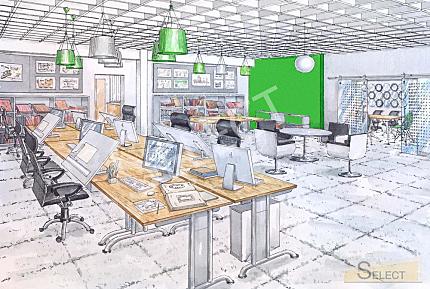 Современный офис в природных тонах